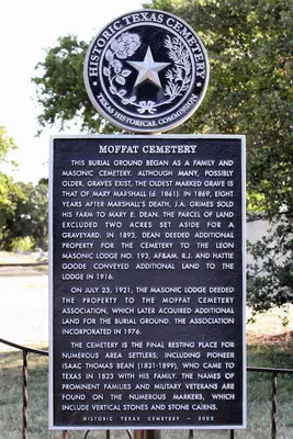 Moffat Cemetery Historical Marker