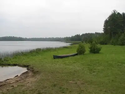 A canoe along Wakeley Lakeshore
