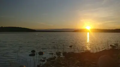Sunset shades on water