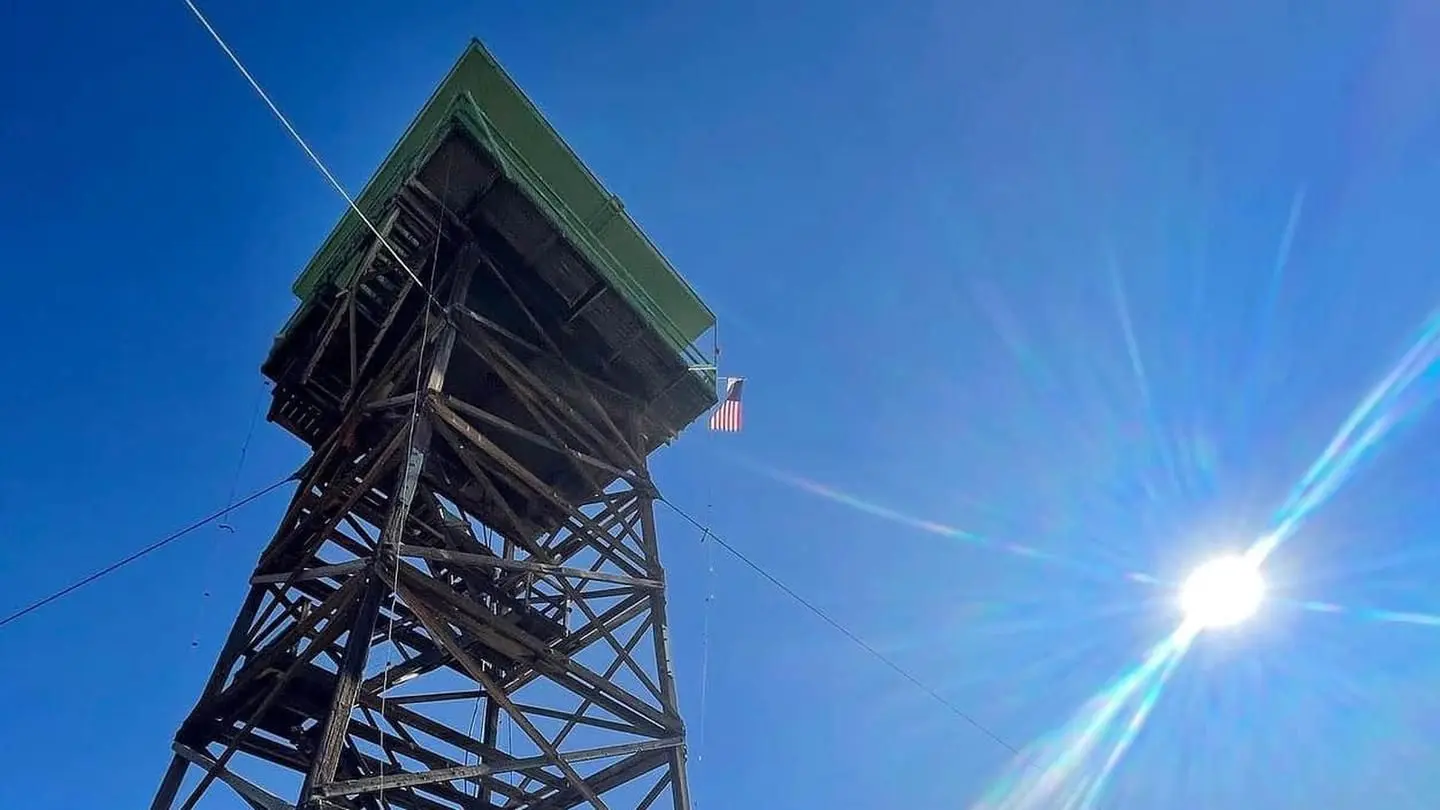 Pic looking up of the fire tower