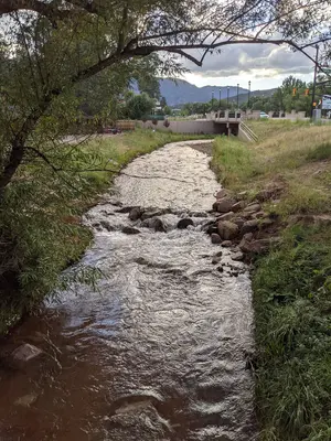 Fountain Creek after it flows under Manitou Ave