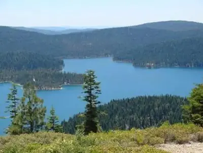 Bird's-eye view of Little Grass Valley Reservoir