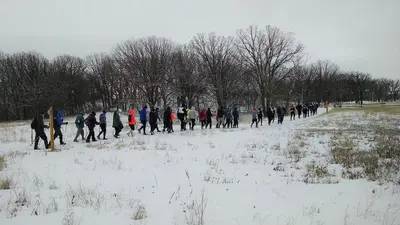 Group Hiking in Winter, Sheyenne National Grassland, North Dakota (51904441849)