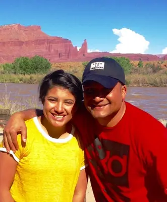 Latinos In Action (LIA) chairman Jose Enriquez and his daughter at Moab's Camp LIA Fisher Towers, UT Photo by BLM-UT (33730781171)