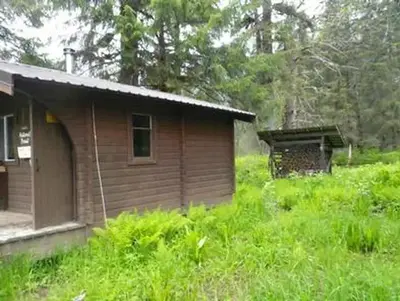 Marten Lake Cabin with small woodshed