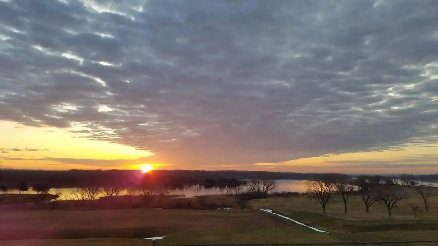Sunrise over Lake Yankton from Gavins Point Dam