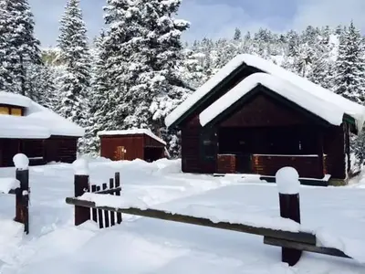 Snowy day at the cabin
