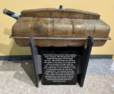 Darlington Raceway Stock Car Museum - illegal gas tank
