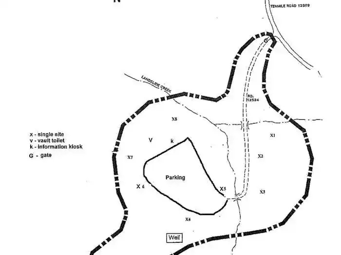 Basic map of Landslide campground