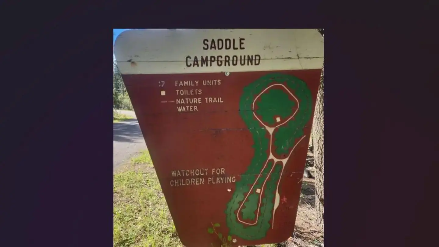 Saddle Campground Sign