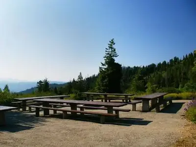 Beautiful views from mountain tops overlooking the valley below with hiking and biking activities available.