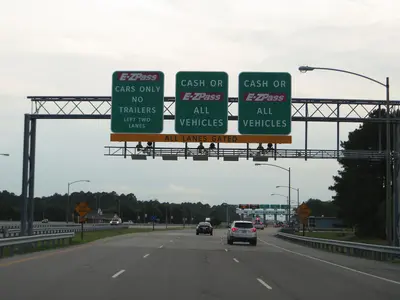 Approaching Toll Plaza, Chesapeake Bay Bridge-Tunnel, U.S. 13, Eastern Shore, Virginia (14421061311)