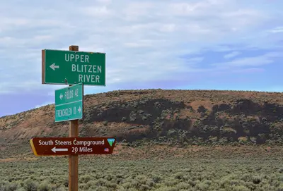 South Steens Campground sign