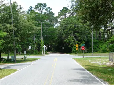 Western terminus of Levy Bay Road