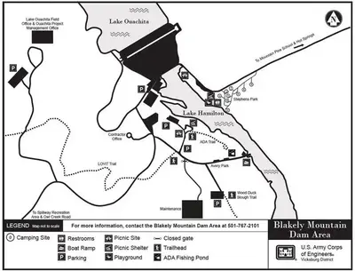 Stephens Park Campground & Blakely Mtn Dam Area Map