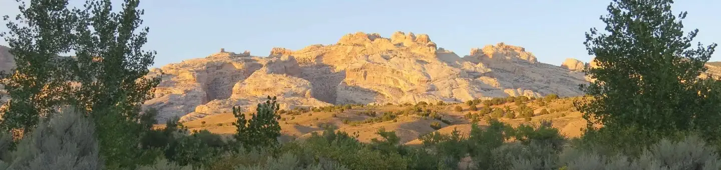 Split mountain at sunset landscape image