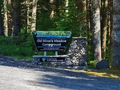 portal sign at Old Miner's Meadow Group Campground