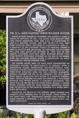 Dr E L and Nannie Lewis Walker House Historical Marker
