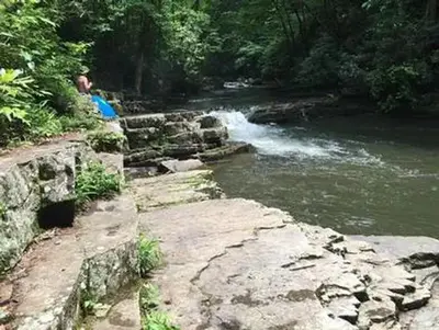 Waterfall at Backbone Rock Campground