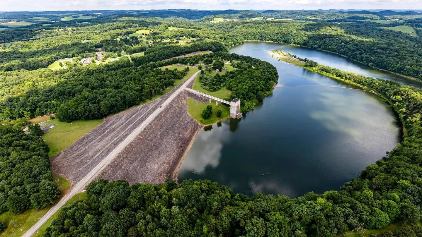 Crooked Creek Lake Dam Aerial