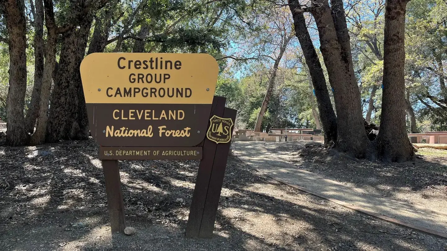 Site sign Crestline Group Campground