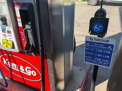 Handicap Accessible Assistance Button for Pumping Gas - Gas Station (53833398650)