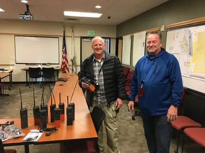 Shane Brunson, Fillmore Fire Chief, receives radios (49199746398)