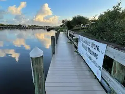Looking from Courtesy dock towards Saint Lucie Lock and Dam