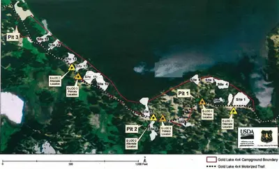 Map view of Gold Lake 4X4 Campground