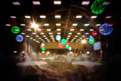 Auction area at Festival of Trees 2019 in Gillette, Wyoming (digital pinhole photography)