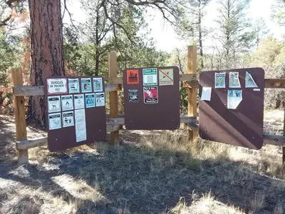 Information board at Coal mine campground