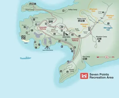 Seven Points Recreation Area Map