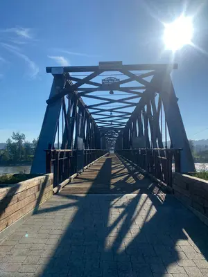 Quesnel Fraser River Foot Bridge west gate