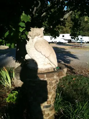 Owl guarding our campground in Russellville, Arkansas (4932096874)