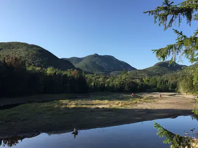 2016-09-04 07 55 56 View south up Marcy Brook from Marcy Dam along the Van Hoevenberg Trail about 2.1 miles south of the trailhead in North Elba, Essex County, New York
