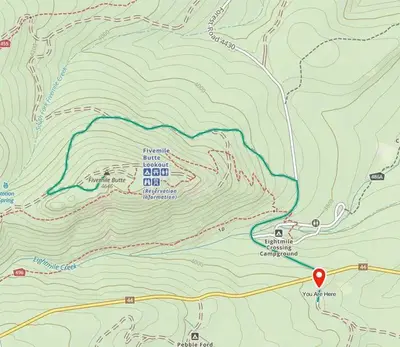 Winter access for Fivemile Lookout.