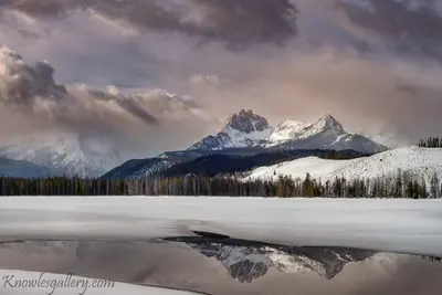 Morning winter sunrise over Little Redfish Lake Idaho - Flickr - Knowles Gallery