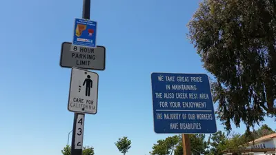 Aliso Creek Rest Area sign