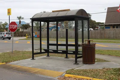 Sunshine Bus Company bus stop, W Pope Rd., St. Johns County