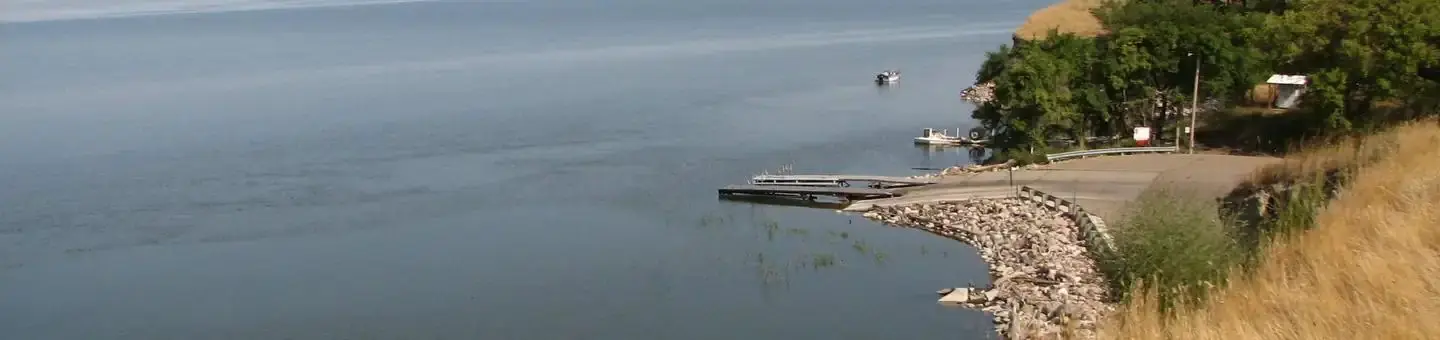 Hazelton Boat Ramp view from the high bank