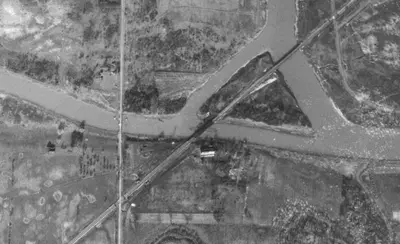 Montrose Swing Bridge aerial photo 1934