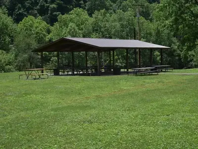 Shelter can accomodate up to 100 people. Access to river outflow for fishing or kayak activities. Water and electric are provided at or near the shelte