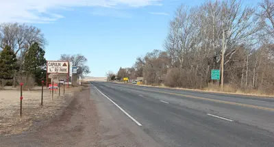 Highway through Capulin, New Mexico