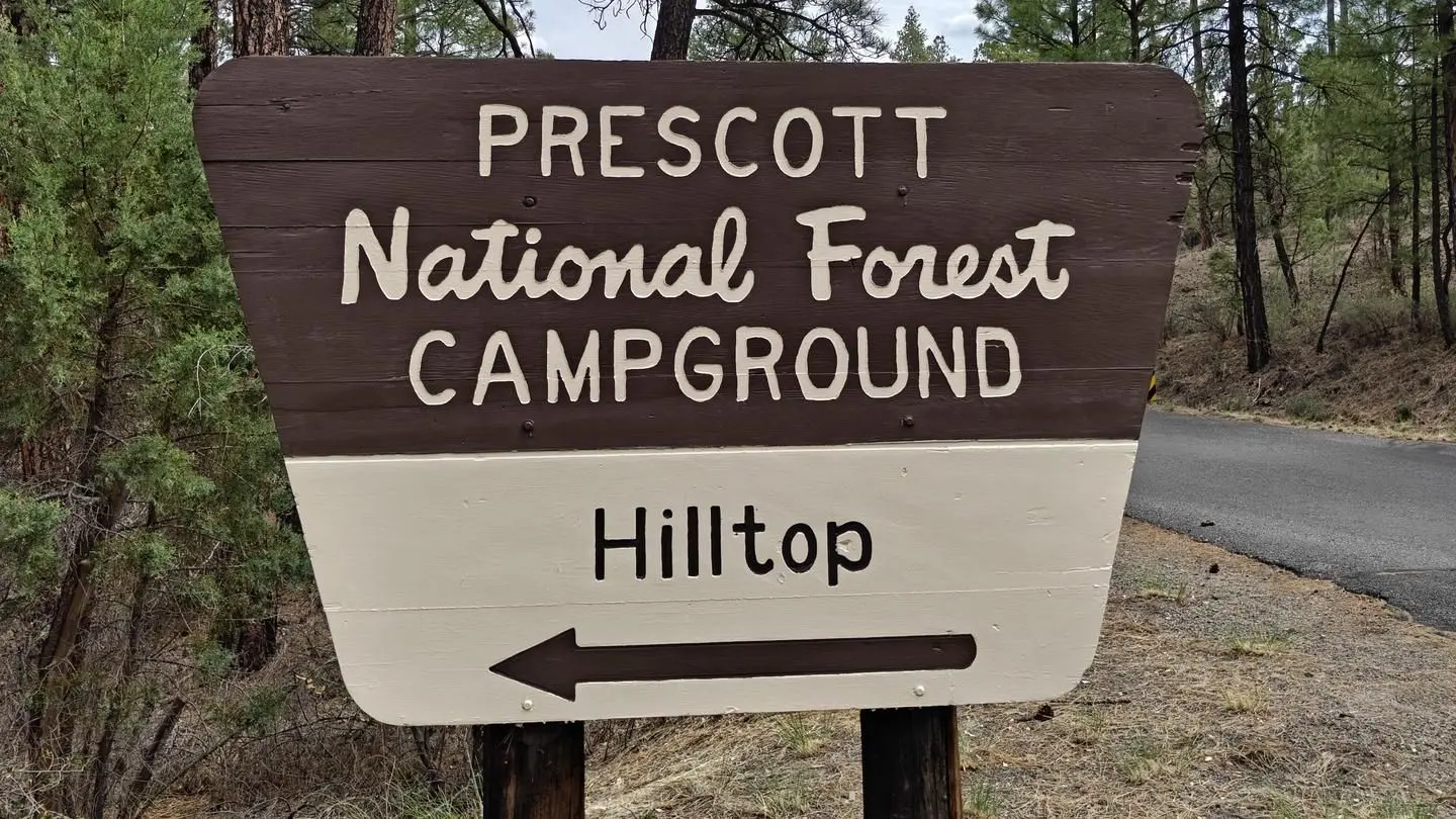 Hilltop Campground Entrance Sign