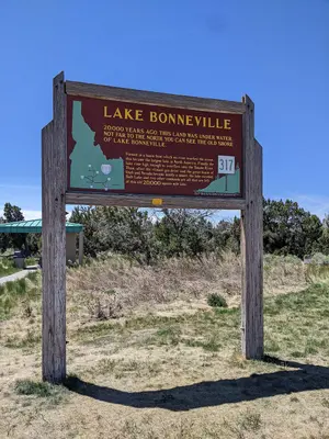 A sign for Lake Bonneville, Utah