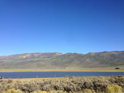 2013-09-23 17 14 40 View across Koosharem Reservoir from Utah State Route 24