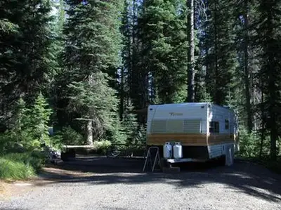 UPPER PAYETTE LAKE CAMPGROUND with camper