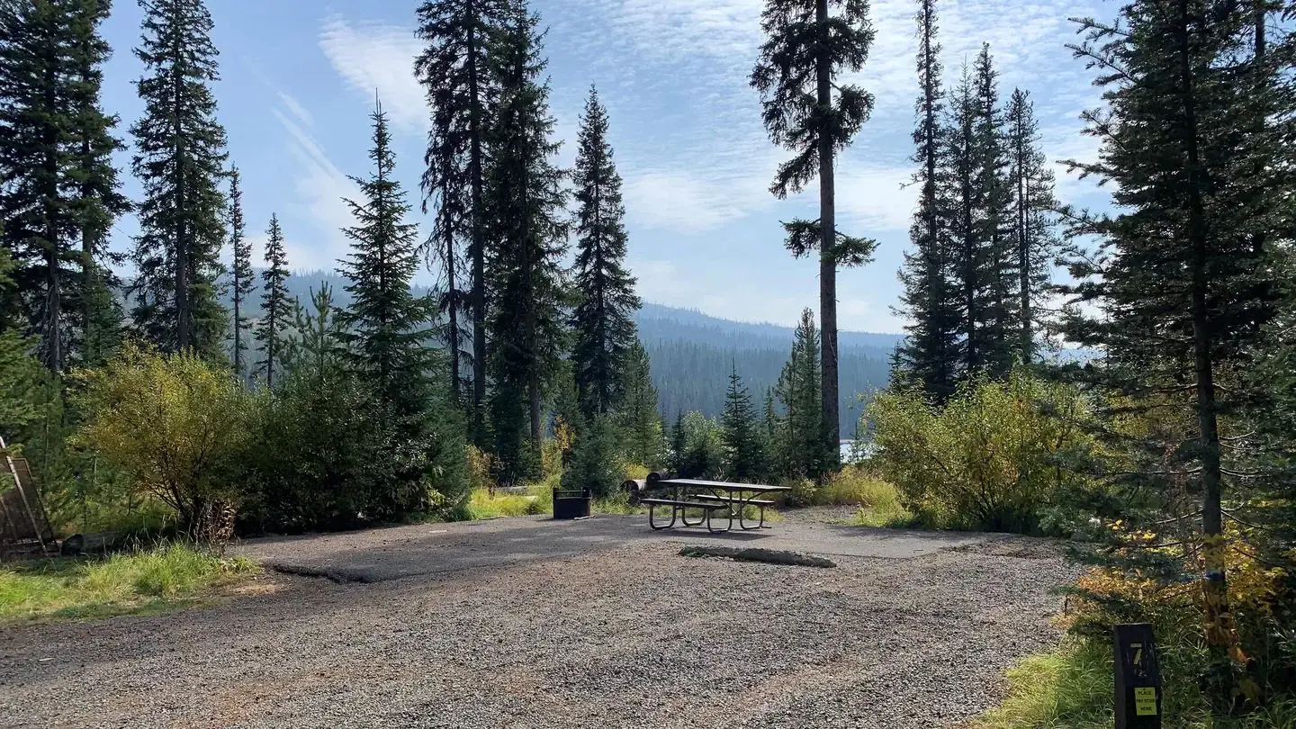 Upper Payette Lake from the Campground Site 7 with lake in the background