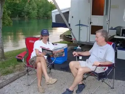 Lillydale campground campers enjoying the evening