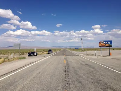 2014-08-09 15 22 25 View east along U.S. Routes 6 and 50 crossing from White Pine County, Nevada into Utah